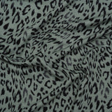 Stretch Viscose Jersey Print - Steely Blue-Gray and Black Animal Print - Designer Deadstock