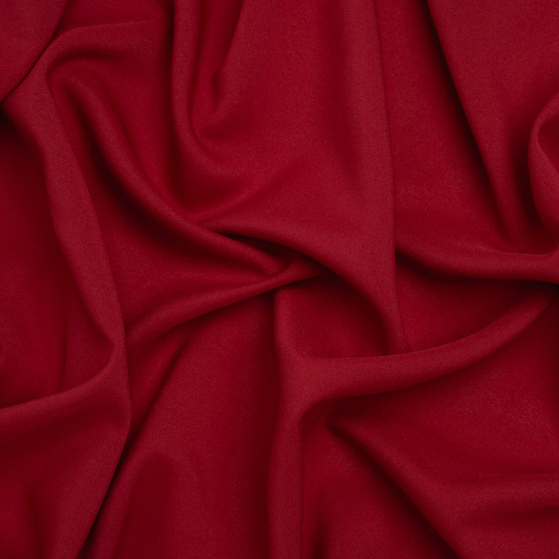 Polyester Challis - Cranberry Red - Designer Deadstock