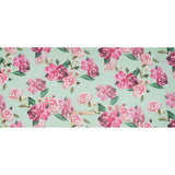 Polyester Chiffon Print - Seafoam, Magenta and Green Roses - Designer Deadstock