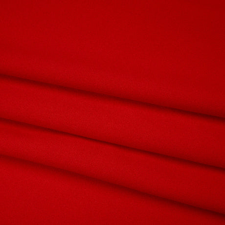 Stretch Polyester Crepe Double Knit - Flame Scarlet - Designer Deadstock