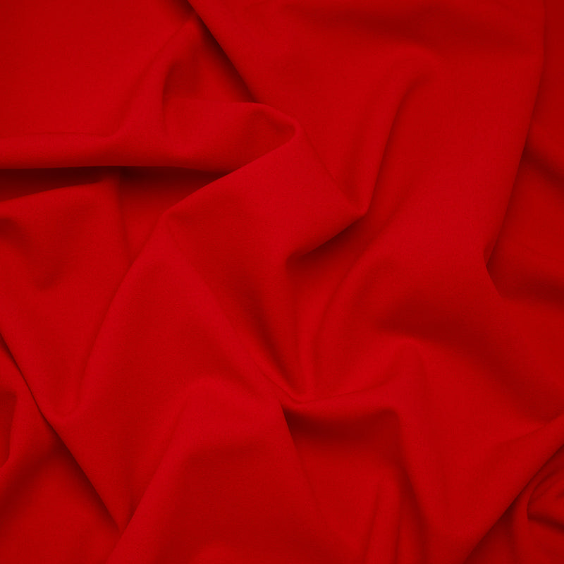 Stretch Polyester Crepe Double Knit - Flame Scarlet - Designer Deadstock