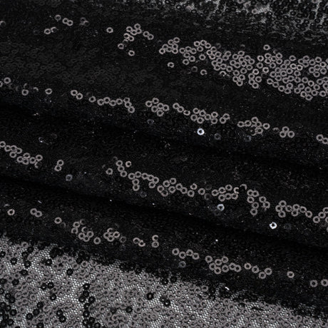 Sequined Polyester Tulle - Black Abstract - Designer Deadstock
