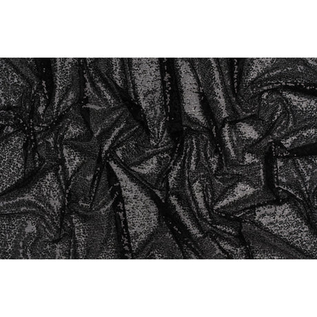 Sequined Polyester Tulle - Black Abstract - Designer Deadstock