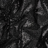 Sequined Polyester Tulle - Black Abstract - Designer Deadstock