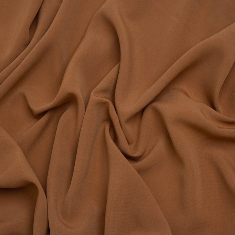 Drapey Polyester Woven - Autumnal Brown - Designer Deadstock