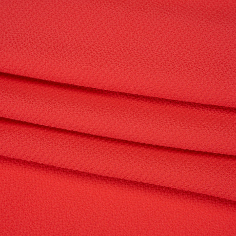 Stretch Puckered Polyester Crepe - Coral Rose - Designer Deadstock