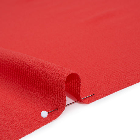 Stretch Puckered Polyester Crepe - Coral Rose - Designer Deadstock