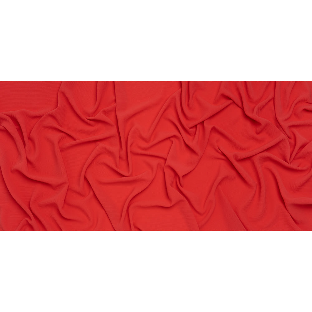 Stretch Puckered Polyester Crepe - Coral Rose - Designer Deadstock
