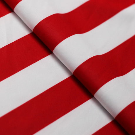 Classic Tricot Stripes Polyester Spandex Fabric - Wide Stripe Print, Black/White, Navy/White, Red/White, Turquoise/White, 58/60" Width (1 Yard)