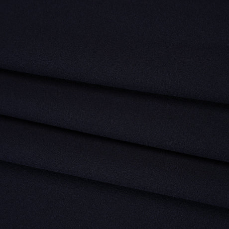 Stretch Polyester Crepe Double Knit - Navy Blue - Designer Deadstock