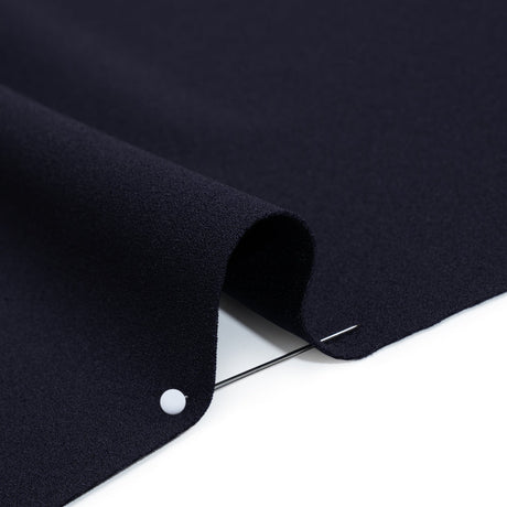 Stretch Polyester Crepe Double Knit - Navy Blue - Designer Deadstock