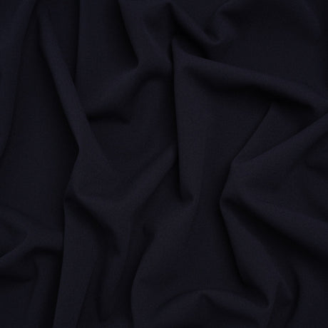 Stretch Polyester Crepe Double Knit - Navy Blue - Designer Deadstock