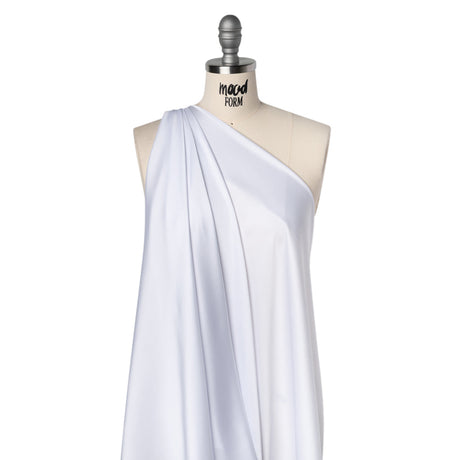 Stretch Polyester Satin - White - Designer Deadstock