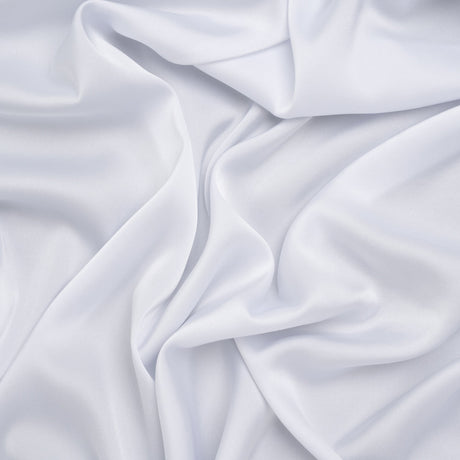Stretch Polyester Satin - White - Designer Deadstock