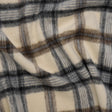 Brushed Wool Blend Twill Tweed - Black, Brown and Cream Beige Plaid