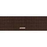 Wool Blend Tweed Twill - Brown, Cobalt Blue and Black Plaid