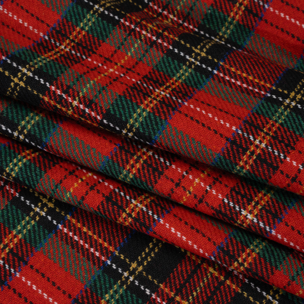 Blended Wool Twill - Red, Green and Black Classic Holiday Plaid