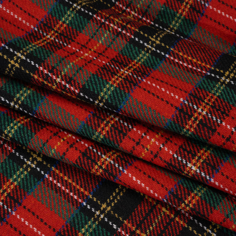 Blended Wool Twill - Red, Green and Black Classic Holiday Plaid