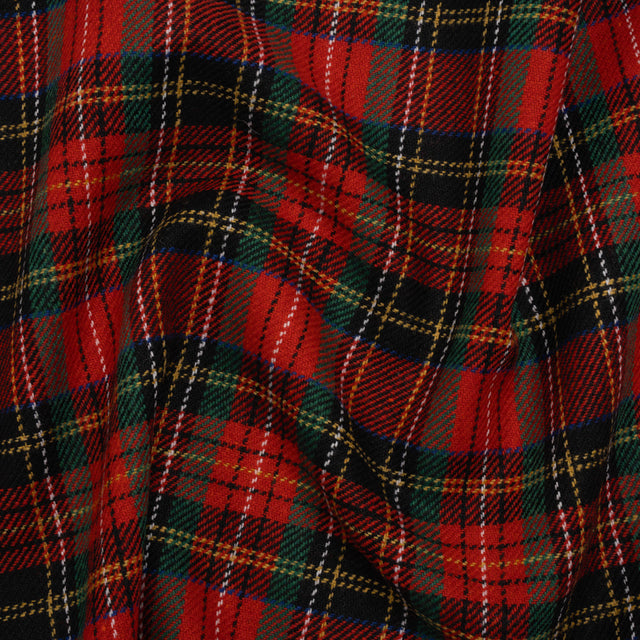 Blended Wool Twill - Red, Green and Black Classic Holiday Plaid