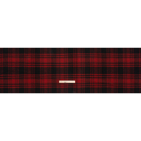 Boiled Wool Blend Tweedy Coating - Black and Red Plaid
