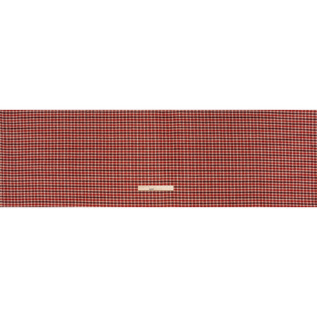Wool Blend Tweedy Twill - Red, Burgundy and Ivory Houndstooth Plaid