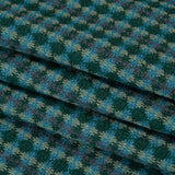 Wool Blend Tweedy Twill - Cerulean Blue, Olive and Dark Green Diamonds
