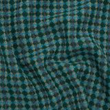 Wool Blend Tweedy Twill - Cerulean Blue, Olive and Dark Green Diamonds