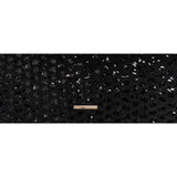 Fuzzy Tweed with Fabric Appliques and Oval Paillette Sequins - Black Vines