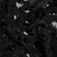 Fuzzy Tweed with Fabric Appliques and Oval Paillette Sequins - Black Vines
