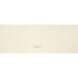 Embellished Acrylic and Wool Tweed with Backing - Off-White Tweed with Pearl and Gold Beaded Tiny Flower Grid