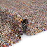 Polyester Tweed Woven - Rainbow and Metallic Gold Mottle