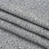 Metallic Embellished Tweed - Bright Silver with Sequins and Eyelash Fringe