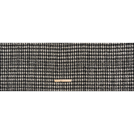 Sequined Polyester Blend Tweed - Black and White Plaid with Gold Accents