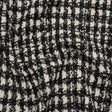 Sequined Polyester Blend Tweed - Black and White Plaid with Gold Accents