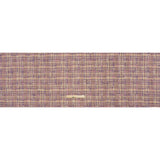 Polyester Tweed with Eyelash Fringe - Beige, Purple and Pink Striated Plaid
