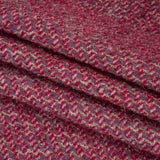 Polyester Twill Tweed with Metallic Eyelash Fringe - Magenta, Warm Purple and Gold