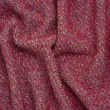 Polyester Twill Tweed with Metallic Eyelash Fringe - Magenta, Warm Purple and Gold