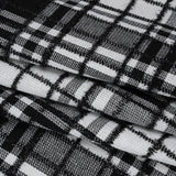 Polyester Blend Twill Tweed with Eyelash Fringe - Black and White Plaid
