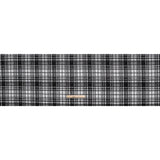 Polyester Blend Twill Tweed with Eyelash Fringe - Black and White Plaid