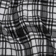 Polyester Blend Twill Tweed with Eyelash Fringe - Black and White Plaid
