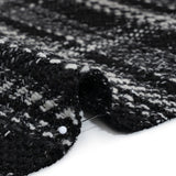 Metallic Polyester and Cotton Twill Tweed - Black and White Plaid