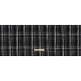 Metallic Polyester and Cotton Twill Tweed - Black and White Plaid