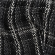 Metallic Polyester and Cotton Twill Tweed - Black and White Plaid