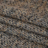 Fuzzy Polyester and Wool Blend Woven Metallic Tweed - Tan, Gray and Gold