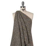 Fuzzy Polyester and Wool Blend Woven Metallic Tweed - Tan, Gray and Gold