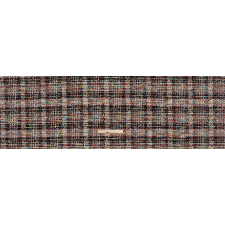 Textural Wool Blend Tweed with Metallic Accents - Black, White and Rainbow Plaid