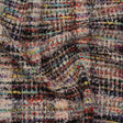Textural Wool Blend Tweed with Metallic Accents - Black, White and Rainbow Plaid
