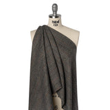 Wool Blend Twill Tweed - Black, Gray and Red Subtle Stripes