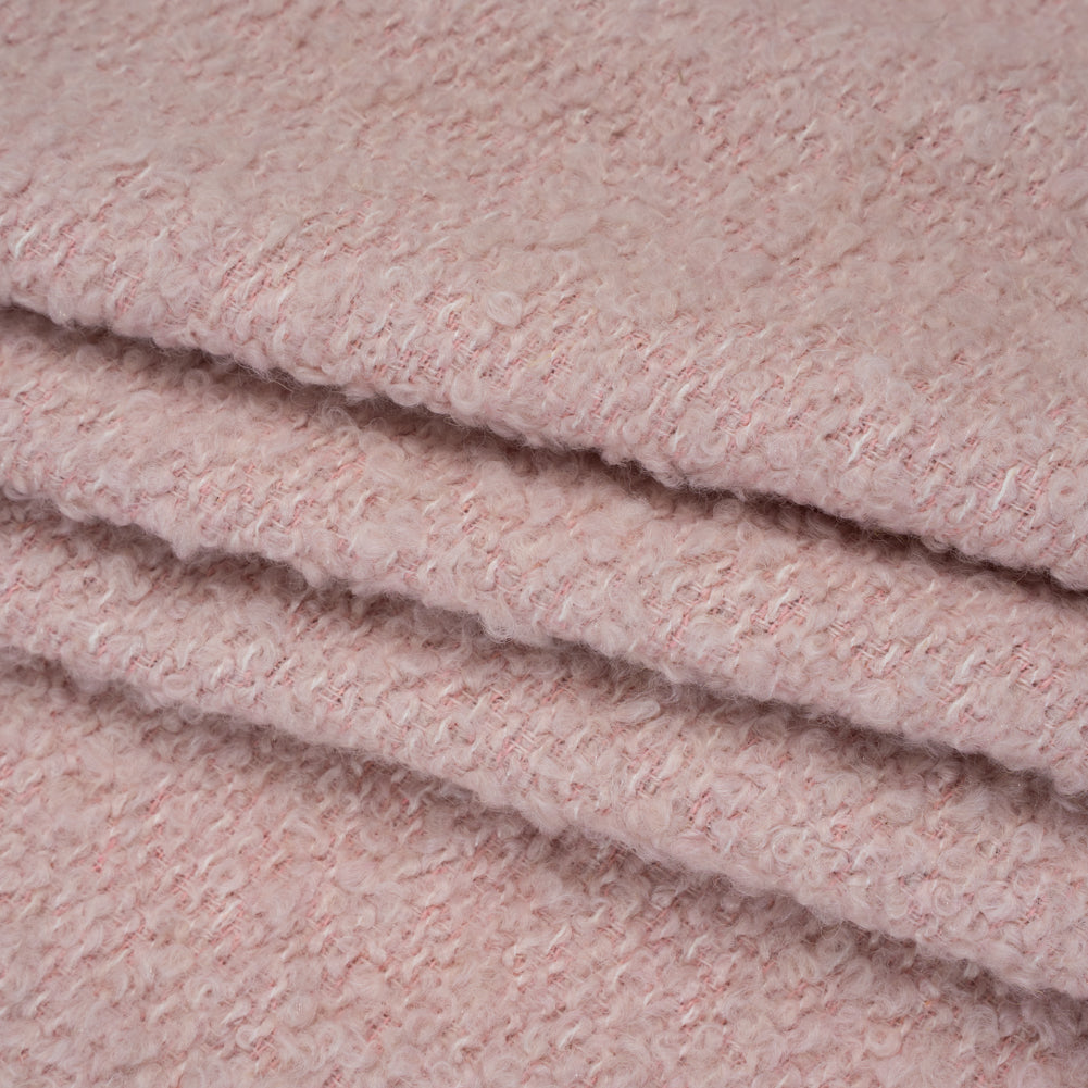 Wool Blend Boucle Tweed - Dusty Pink