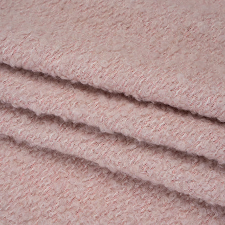 Wool Blend Boucle Tweed - Dusty Pink